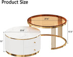 Merax 2-Piece Round Nesting Coffee Table Set - Image 2