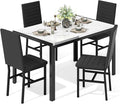 Recaceik Dining Table Set for 4, Modern 5 Piece Dining Table Set Faux Marble by Recaceik