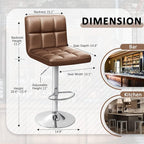 Homall Bar Stools Modern PU Leather Adjustable Swivel Barstools, Armless - Image 3