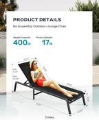 Ciokea Aluminum Foldable Lounge Chairs Set of 4 - Image 2