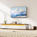 Extendable TV Stand with LED Lights, Modern TV Console with 3 Drawers, Wooden by Callales