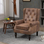 Mid-Century High Wingback Chair, Microfiber Accent Chair Armchair - Image 2