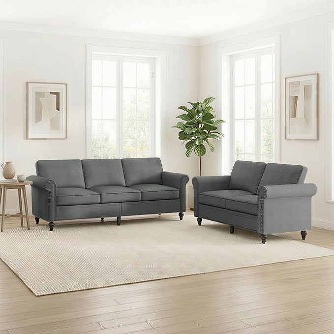 Living Room Sofa Sets 2 Piece, Modern 3 Seater Sofa and Loveseat Couch Sets - Image 7