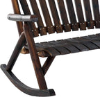 Outsunny Outdoor Wooden Rocking Chair, Double-Person Rustic Adirondack Rocker - Image 8
