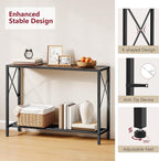 Tajsoon Console Table 41.8”, 2-Tier Industrial entryway Table, Narrow Sofa Table - Image 5
