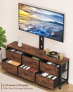 TV Stand with Mount, Fabric Dresser with 6 Drawers - Image 4