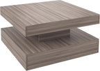 HedoAjim LED Coffee Table for Living Room, Living Room Table 2-Tier Square - Image 9