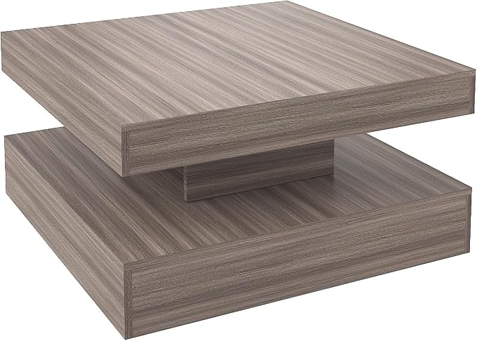 HedoAjim LED Coffee Table for Living Room, Living Room Table 2-Tier Square - Image 9