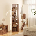 WoodsWhisper Full Length Mirror Coat Rack Solid Wood Floor Mirror 66"x12" Full - Image 4