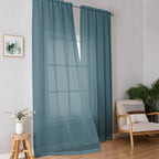 Sheer Curtains 96 inches Long for Bedroom Living Room 2 Panels Set, Farmhouse - Image 2