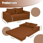 COMAX Convertible Sofa Bed Queen, Corduroy Folding Floor Couch Pull Out Couch - Image 2