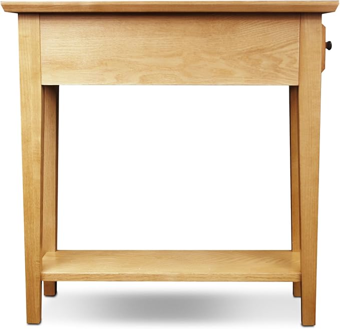 Leick Home Teegan End Table, Solid Wood, 1 Storage Drawer, Bottom Display Shelf - Image 4