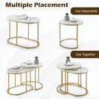 Giantex Modern Nesting Coffee Table Set of 2, Coffee Table & End Table Sets - Image 7