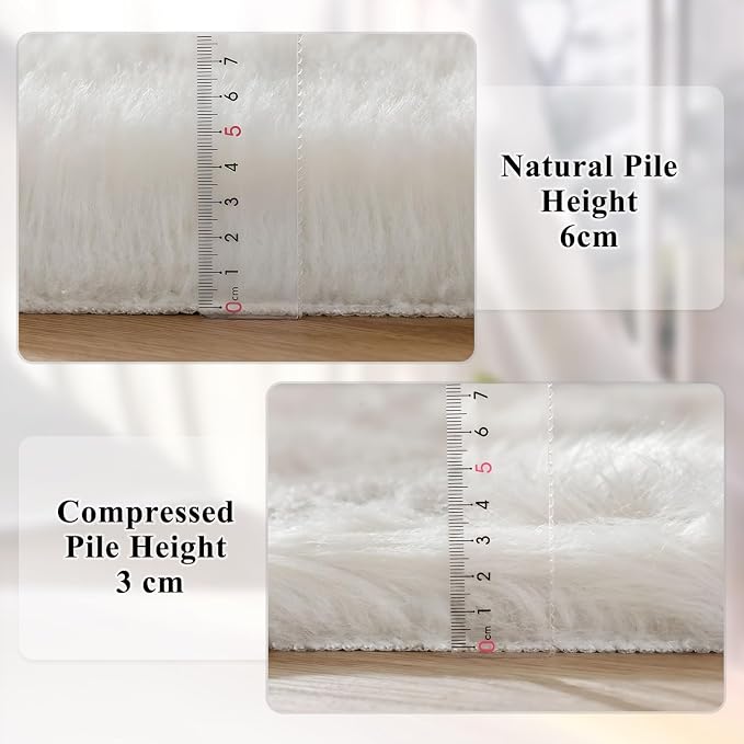 ORINOVA White Small Circle Fluffy Rugs - Image 4