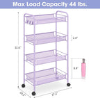 TOOLF 4-Tier Rolling Cart, Metal Utility Cart - Image 6