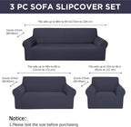 Peryiter 3 Pcs Couch and Loveseat Covers Set Sofa Cover - Image 2