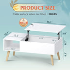 WLIVE Coffee Table for Living Room, Lift Top Coffee Table - Image 3
