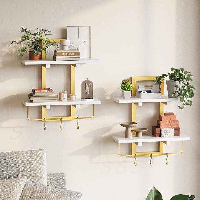 Creso hom Floating Shelves, Hanging Bathroom Shelves 2-Tier, Wall Mounted by Cresohom