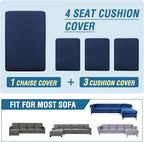 H.VERSAILTEX Sectional Couch Covers 4 Pieces Sofa Seat Cushion Covers L Shape - Image 8