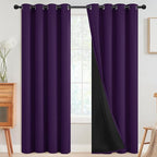 SimpleHome Purple 100% Blackout Curtains Room Darkening Living Room 84 Inch | by SimpleHome