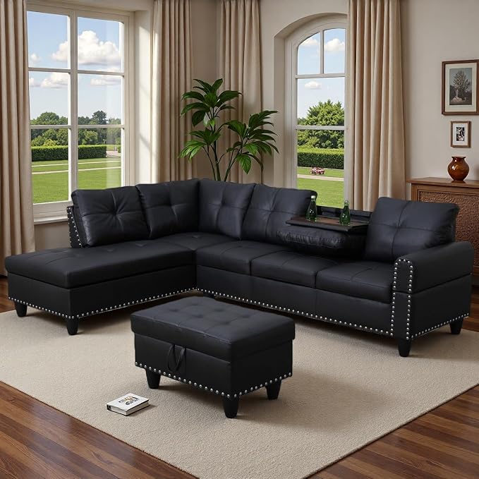 97.5" L Shaped Couch Set, Modular Sectional Couches - Image 6