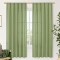Sage Green Linen Curtains 72 inches Long by LAMIT