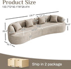 131" Oversized Sectional Sofa for Living Room, Modern Luxury Plush Chenille - Image 2