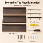 3-Piece Rustic Wood Floating Shelves - Image 8