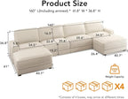 Vipbear 160" Oversized Modular Sectional Sofa, U Shaped Couch Set - Image 2
