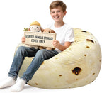 Lukeight Burrito Stuffed Animals Storage Bean Bag Chair Cover by Lukeight