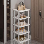 SAN HE Bamboo Shoe Rack 5Tier- Vertical White Shoe Rack by SANHE