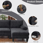 Karl home 111" Sectional Sofa U-Shaped 4-Seat Couch - Image 4