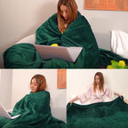 Forest Green Fleece Plush Throw Blanket 60"x80"for Couch Fuzzy Cozy Flannel | - Image 2
