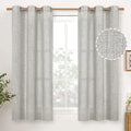 YoungsTex Light Grey Linen Semi Sheer Curtains 54 Inch Length 2 Panels | Light by YoungsTex