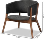 Baxton Studio Baron Mid-Century Modern Dark Grey Fabric Upholstered and Walnut - Image 3