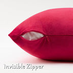 GIGIZAZA Red Velvet Pillow Covers 18x18 Decorative Pillows Pack of 2 | Throw - Image 4