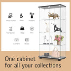 Display Cabinet with Glass Door and Lock, 4-Shelf Fast Installation in 30 Mins - Image 3