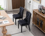 KCC Velvet Dining Chairs Set of 2, Upholstered High-end Tufted Dining Room Chair - Image 2