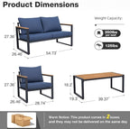 Patio Furniture Set, 4 Pieces Outdoor Patio Furniture - Image 2