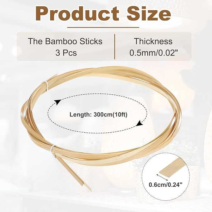 MECCANIXITY 3 Rolls Bamboo Strips - Image 2