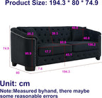 77" Modern Velvet Chesterfield Sofa - Image 2