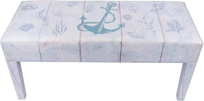 Indoor Coastal Bench Faux Leather Anchor Design by CornerMerchant