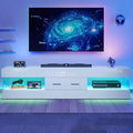Bestier 67" Modern TV Stand for TVs up to 75 Inch, High Gloss LED Entertainment by Bestier