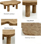 40" Cloud Coffee Table with 4 Round Table Legs, Modern Irregular Center Table - Image 6