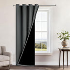 Yakamok Dark Grey Blackout Curtains 84" Long by Yakamok