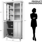 ARTPOWER 72" Freestanding Kitchen Pantry Storage Sideboard, Classical Tall - Image 2