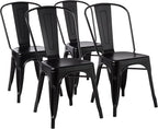 Amazon Basics Metal Dining Chairs, Indoor/Outdoor, Matte Black by AmazonBasics