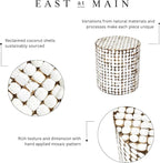 East at Main Boho Side Table Nightstand – White Coconut Shell End Table - Image 5
