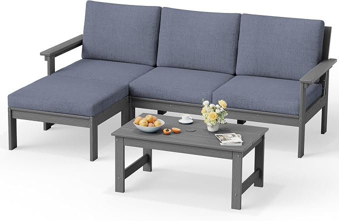 SERWALL Outdoor Sectional Sofa Set, 5-piece Outdoor Modula Couch Set by SERWALL