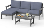 SERWALL Outdoor Sectional Sofa Set, 5-piece Outdoor Modula Couch Set by SERWALL